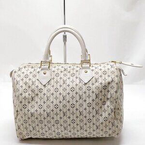 Authentic Louis Vuitton Speedy 30 White Monogram Mini lin Hand Bag mn840-112925